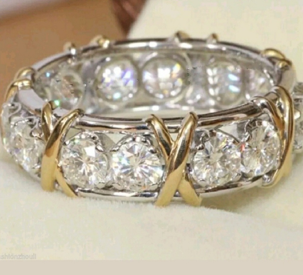 White Sapphire Ring sterling silver - Picture 1 of 4